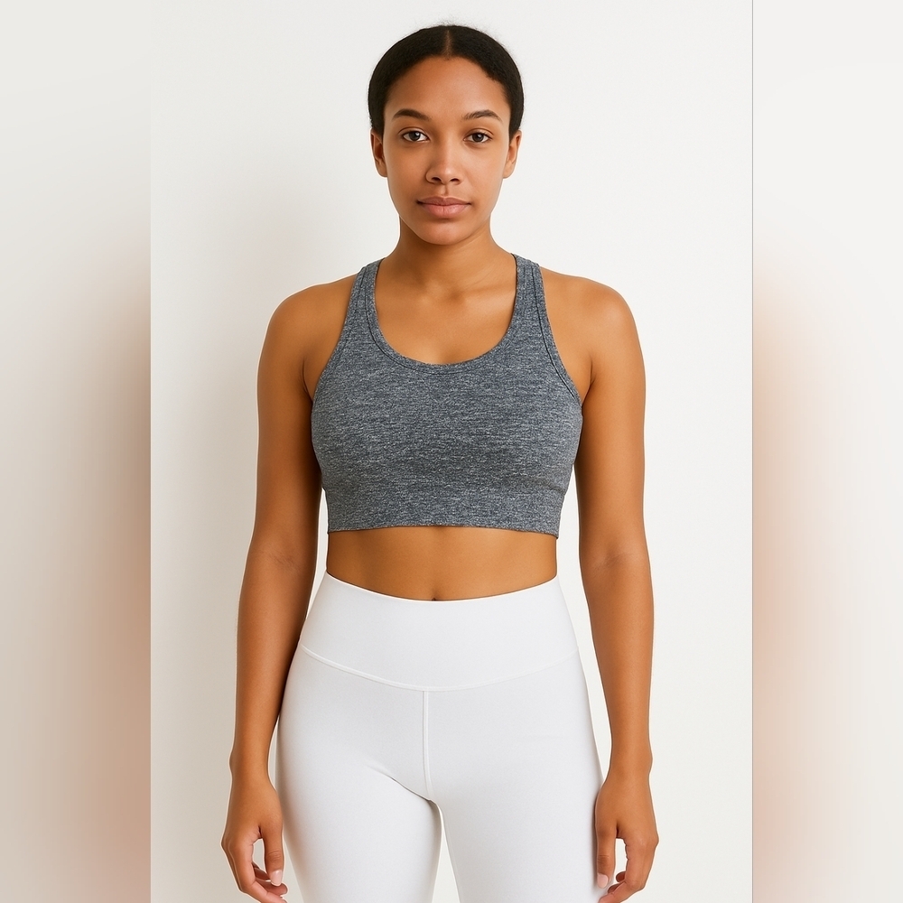 🩶 PINK Victoria’s Secret Gray Sports Bra Women’s Small Racerback Activewear